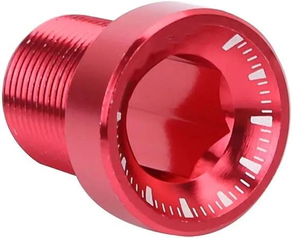 Crankset Screw, M15*19 Bottom Bracket Bolts Aluminum Alloy Bicycle Bike Bb Axis Screws (Red)
