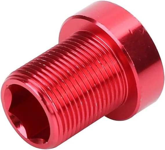 Crankset Screw, M15*19 Bottom Bracket Bolts Aluminum Alloy Bicycle Bike Bb Axis Screws (Red)