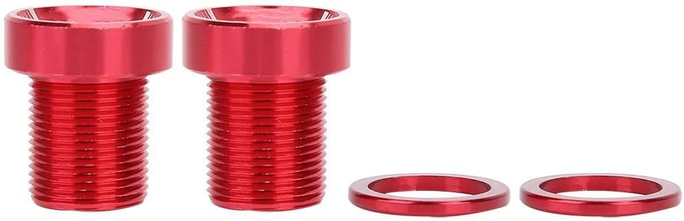 Crankset Screw, M15*19 Bottom Bracket Bolts Aluminum Alloy Bicycle Bike Bb Axis Screws (Red)