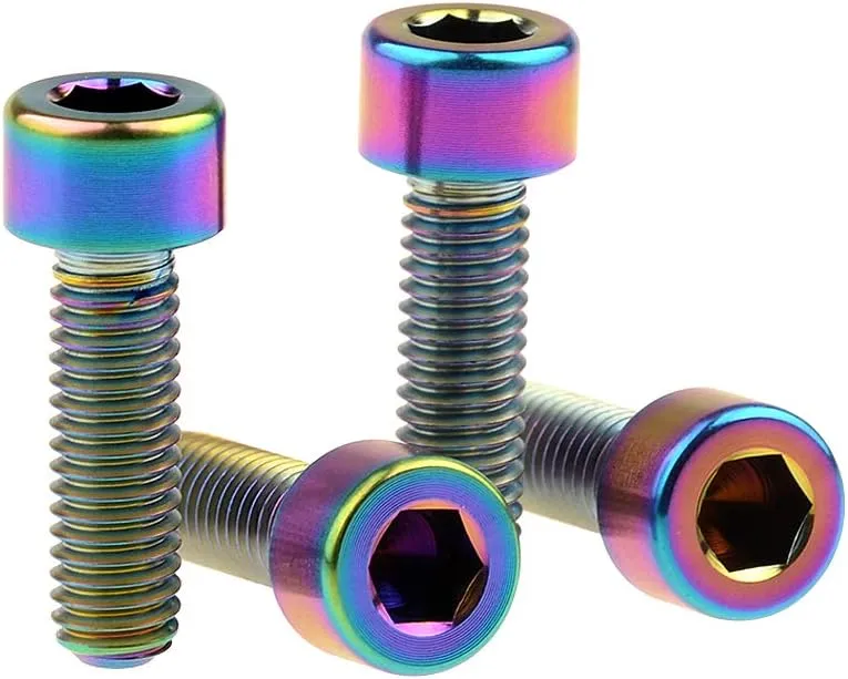 Gr5 Titanium Standard Bolts DIN912 Hex Head Cup Head Screw M5 Hex Socket Bolt Titanium Screws for Bicycle / Bike