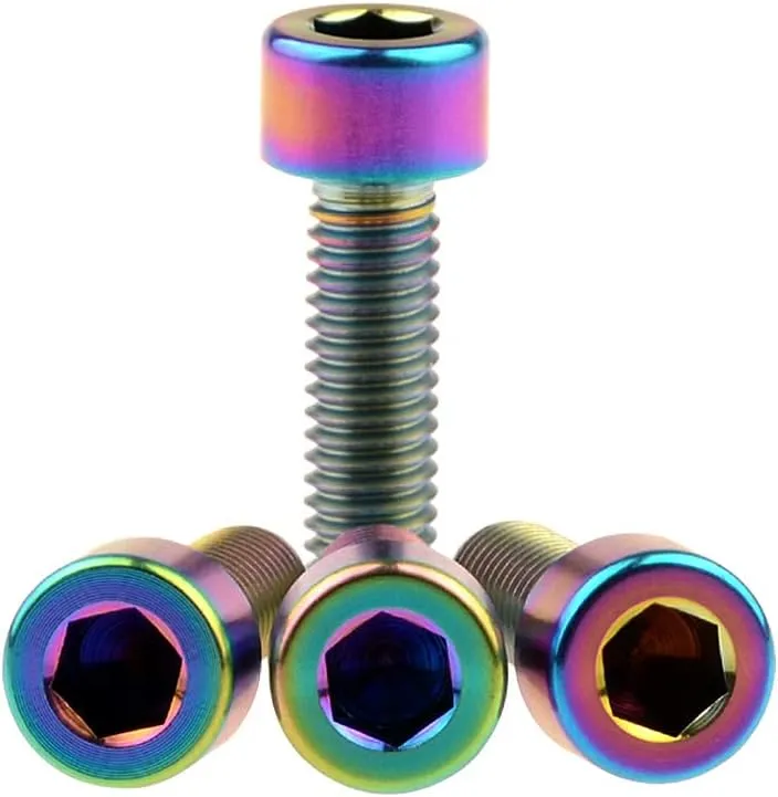 Gr5 Titanium Standard Bolts DIN912 Hex Head Cup Head Screw M5 Hex Socket Bolt Titanium Screws for Bicycle / Bike