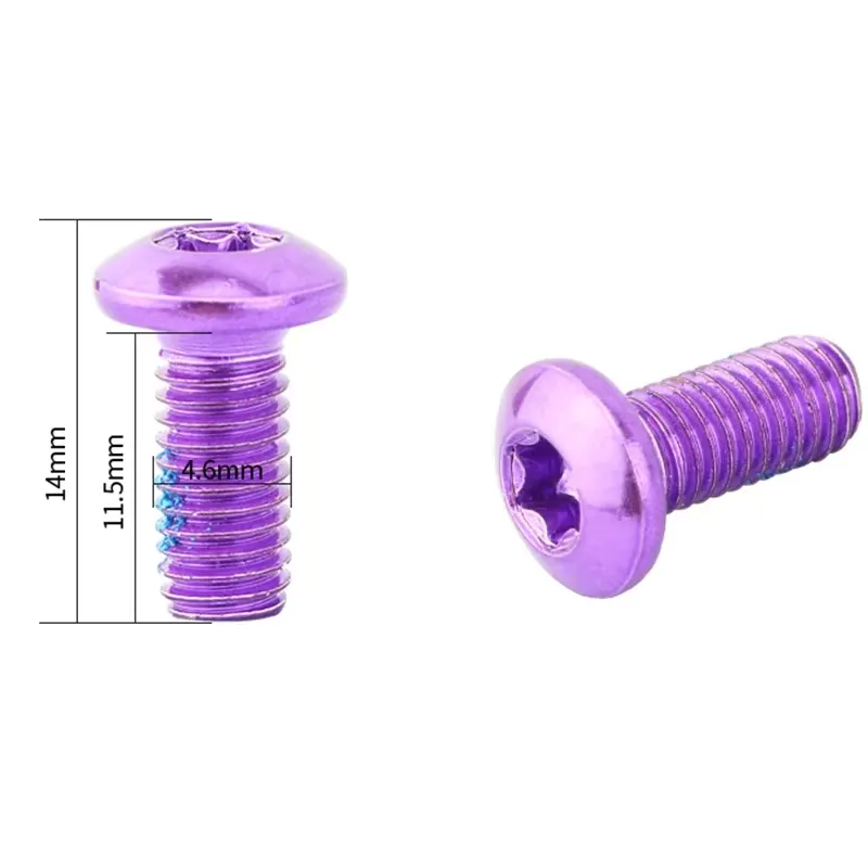 Iiipro MTB Disc Brake Fixing Screw 12PCS T25 Color Alloy Steel Bicycle Accessories Folding Mountain Parts Screws