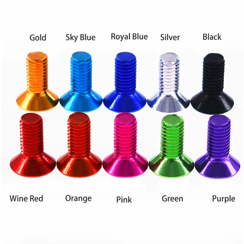 M4 Hex Socket Countersunk Head Flat Head Screw / Bolts Anodized Aluminum Alloy 4mm Metric for Bicycle