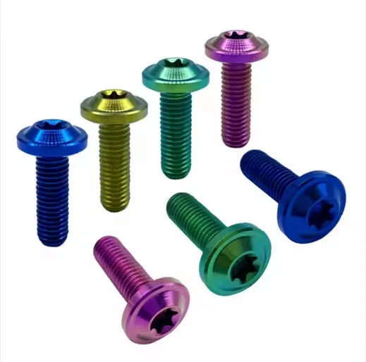 M5X10mm Disk Rotor Titanium Alloy Bolts Bicycle Disc Brake Bolts Bike Brake Galvanized Fastening Screw