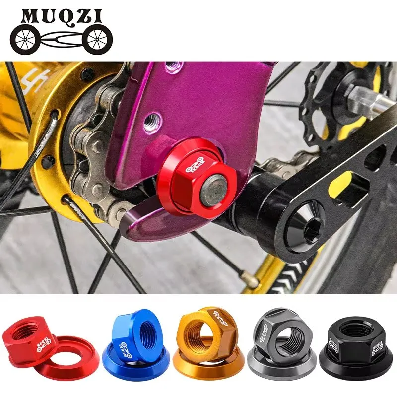 Muqzi Mountain Bicycle Hub Nut M10 Rear Axle Screw 7075 Aluminum Alloy Folding Bike Hub Nut Bolt Flange Screw