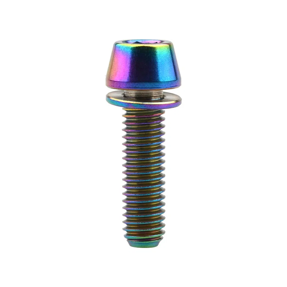 Titanium Hexagon Socket Tapered Head Bolts with Washer Screws Bicycle Parts