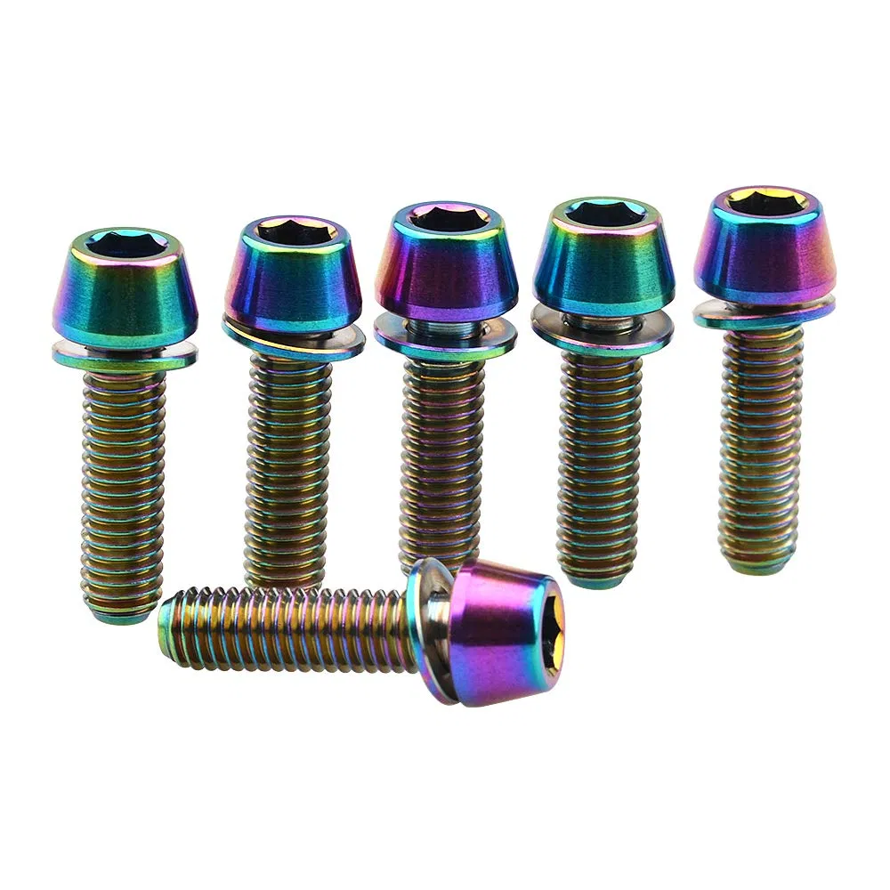 Titanium Hexagon Socket Tapered Head Bolts with Washer Screws Bicycle Parts